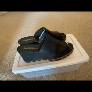 Sorel Black Mule/Slide Wedge